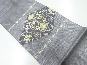 アンティーク　花唐草模様刺繍袋帯（材料）
